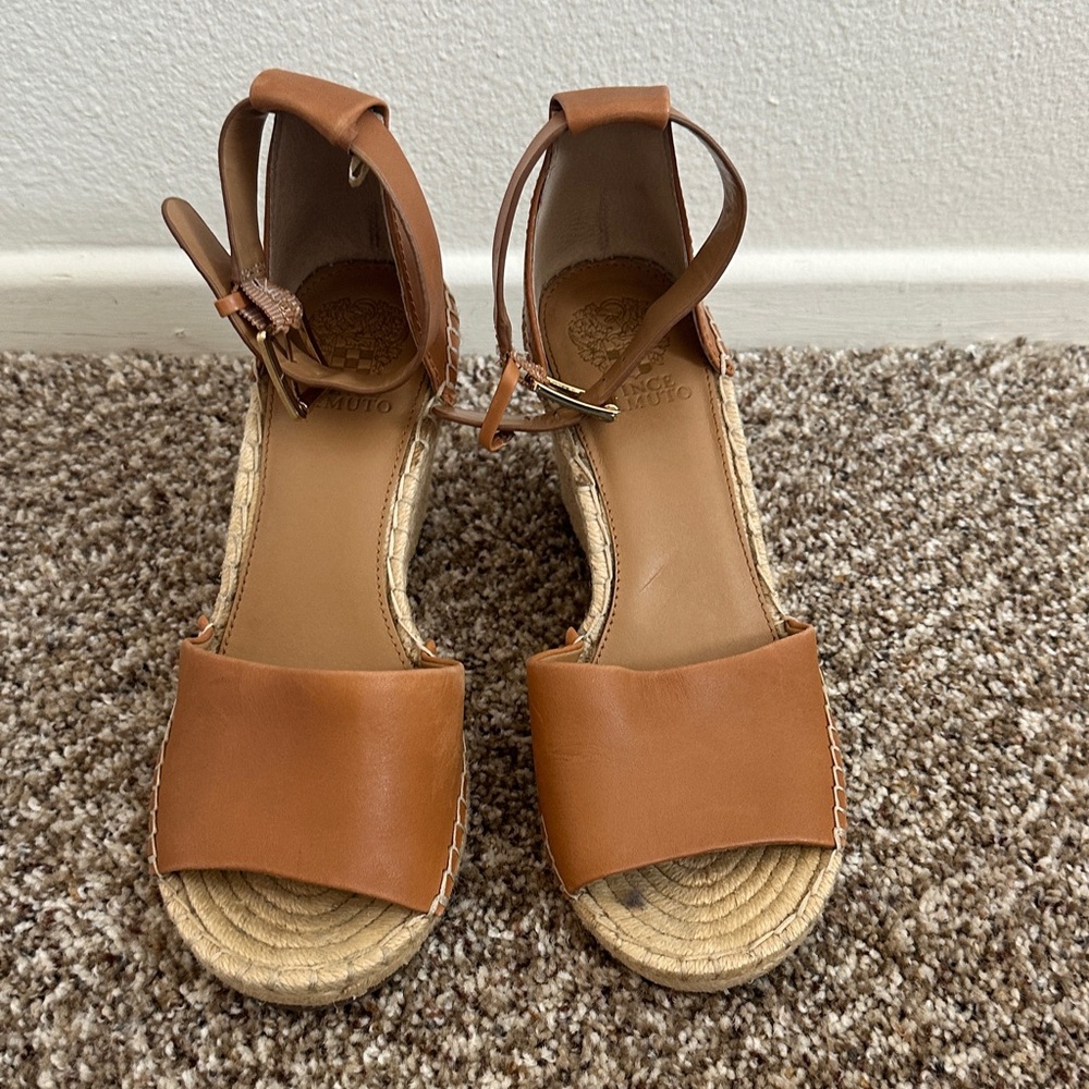Vince Camuto Ankle Strap Espidrille Tan Sandals